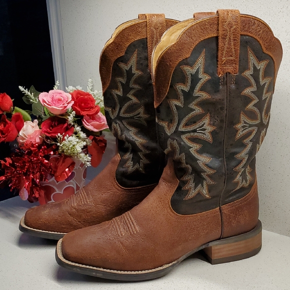 ARIAT Western style Leather Boots (sz 10EE) - Picture 1 of 8